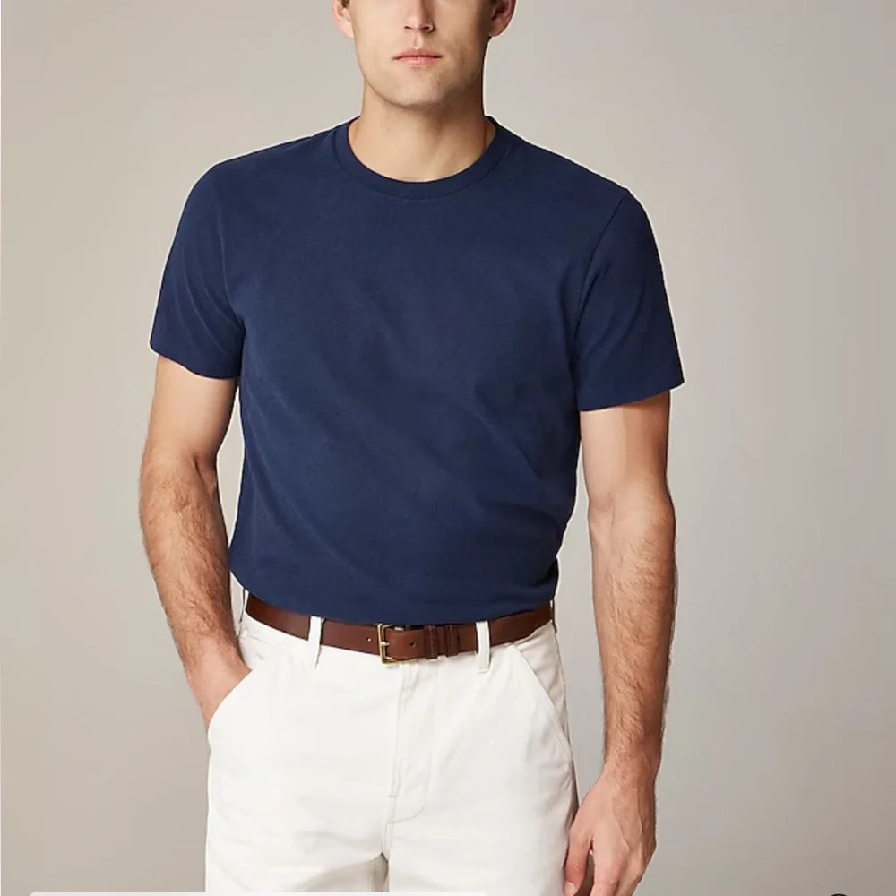 J.Crew washed navy blue short sleeve cotton T-shirt Size L